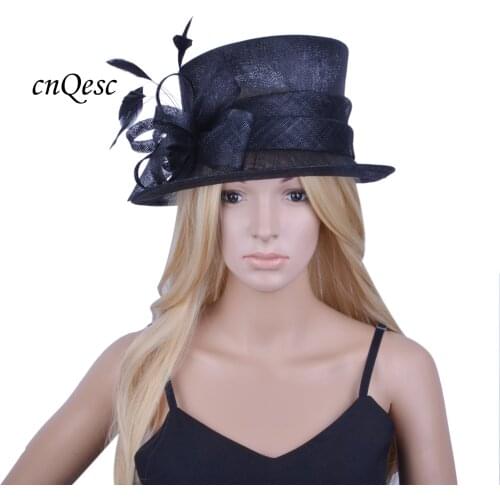 2020 NEW ARRIVAL.Black Ladies Hat Church Hat Sinamay Hat for wedding,Kentucky Derby