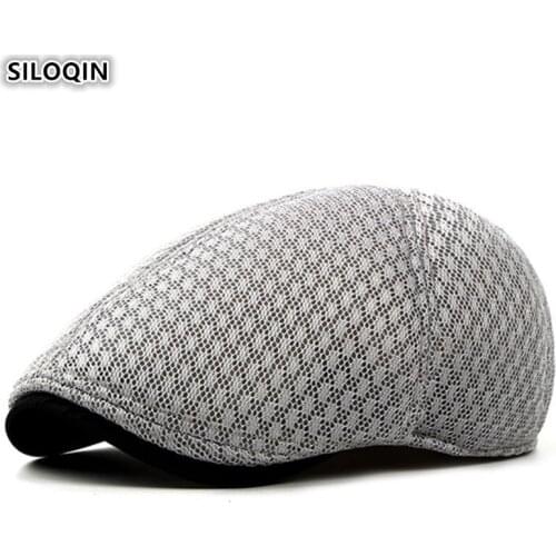 SILOQIN Snapback Summer Mesh Breathable Comfortable Trend Mens Berets Adjustable Size Womens Leisure Motion Sunshade Cap