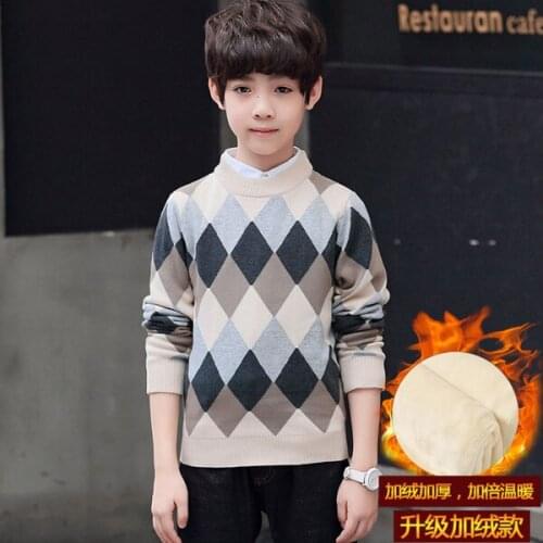 Boys' sweaters winter childrens pullovers are thick 4-13 years old