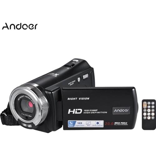 Andoer Video Camera 1080P Full HD 16X Digital Zoom Recording Camera Auto Portable Camcorder with 3.0 Inch Rotatable LCD Screen