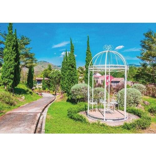 Garden Park Courtyard Landscape Vinyl Backgrounds for Photo Studio Props Photography Backdrops Children Baby Portrait Photobooth