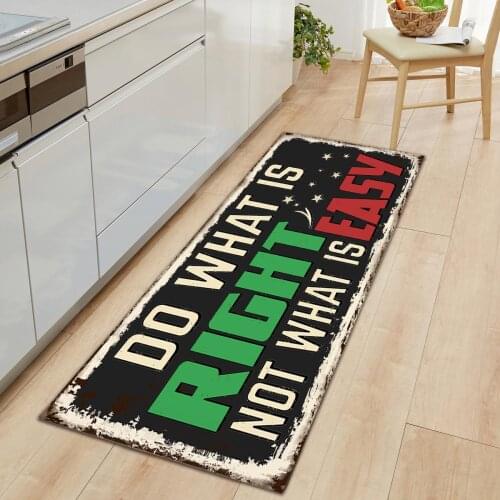 Vintage Kitchen Carpet Rugs Wood Grain Doormat Non-slip Flannel Entrance Door Mat for Bedroom Living Room Bathroom