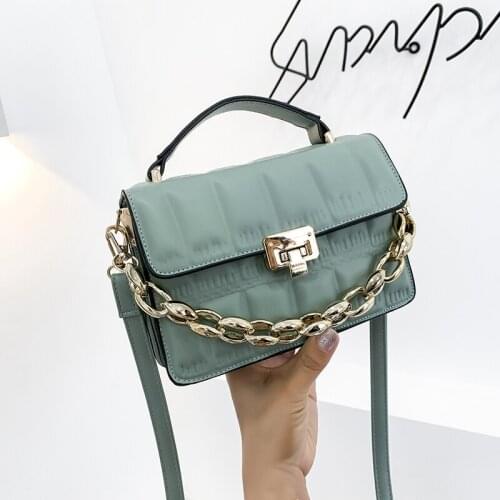 Chain Stone Pattern Leather Crossbody Bags for Women Designer Small Handbags Chain Shoulder Messenger Bag Mini Purses