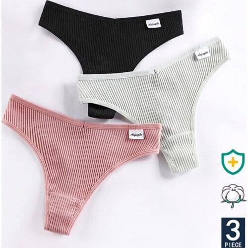 Womens Cotton G-string Panties Female Sexy Thong Underwear Plus Size Pantys Lingerie Seamless Breathable Underpants