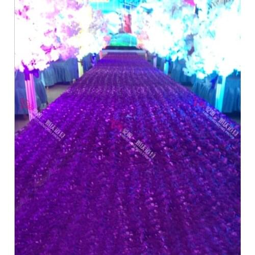 10 Meter Rose Red Long Cheap Floral VIP Wedding props Aisle Carpet Runner For Church wedding stage T station carpet wholesale