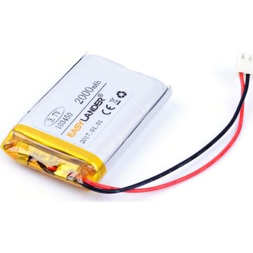 103450 3.7V 2000mAh Rechargeable Li-Polymer Li-ion Battery For mp3 mp4 mp5 toys DVR GPS PDA Tools Speaker with 2.54 plug 983450