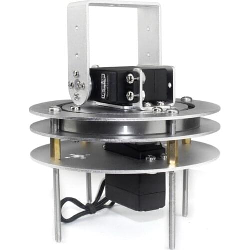 2 DOF robot cloud deck rotating base, Bigger stronger/Full metal circular rotating base + Thicker metal plate,for Mechanical arm