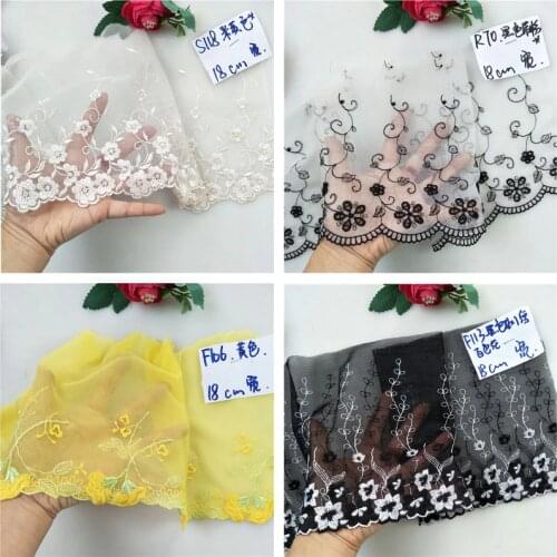 4Meters Rose Flowers Hearts Embroidered Lace Trim Dress Sewing Mesh Fabric Lingerie Bra Handmade Clothes Tablecloth Accessories