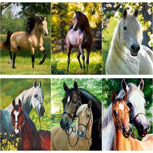 5D DIY Diamond Painting Steed Diamond Embroidery Animals Cross Stitch Full Square Round Drill Home Decor Crafts Manual Art Gift