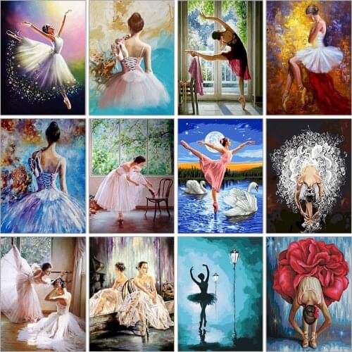 5D Ballerina Illustration Series Diamond Mosaic Square Round DIY Diamond Embroidery Rhinestone Handmade Home Decor Gift