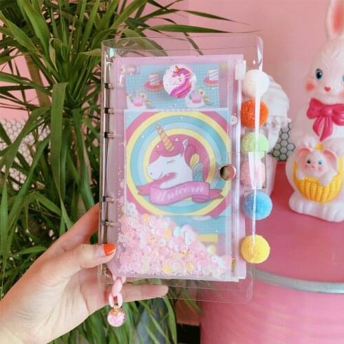 2019 Pretty Pink Bling Ins Popular Unicorn Loose-leaf Spiral Notebook Dairy Weekly Planner To Do It Note Girls Birthday Gift