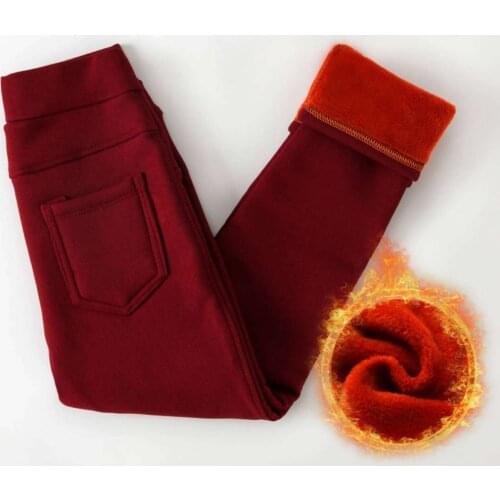 Girls Pants Thick Velvet Long Trousers 2020 Autumn Winter Girls Leggings Skinny Stretch Jeans Denim Pencil Pants for 3-12 Years