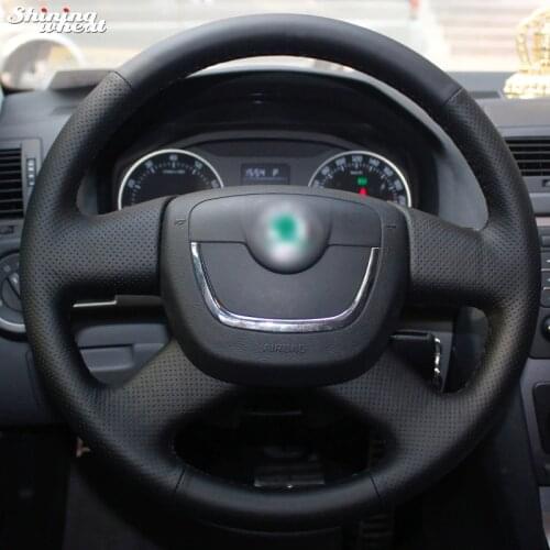 BANNIS Black Steering Wheel Cover for Skoda Octavia Superb 2012 Fabia Skoda Octavia a 5 a5 2012 2013 Yeti 2009-2013