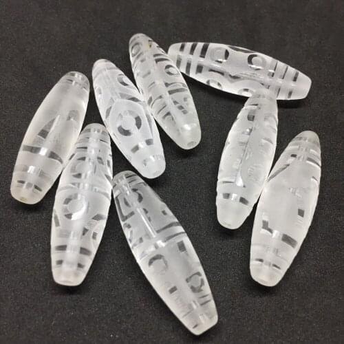 Turtle back/water wave/vajra/Ruyi 12mm*38mm Natural Crystal Quartz Stone Beads Powerful Amulet Tibetan Dzi Beads DIY Beads