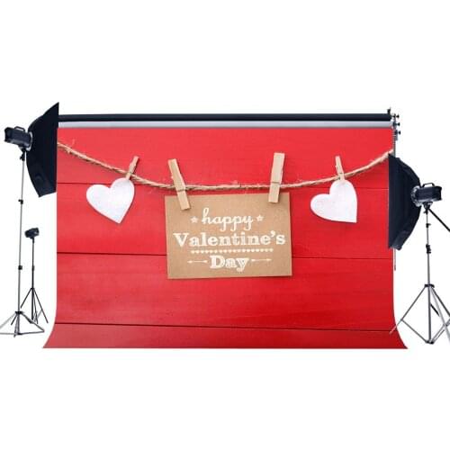 Happy Valentines Day Backdrop Sweet White Hearts HeRM Rope Wood ClaRMs Red Stripes Background Girls Lover