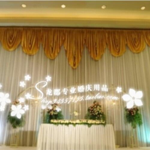 Gold banquet curtains, The Cheap Price Wedding Curtain wedding backdrop