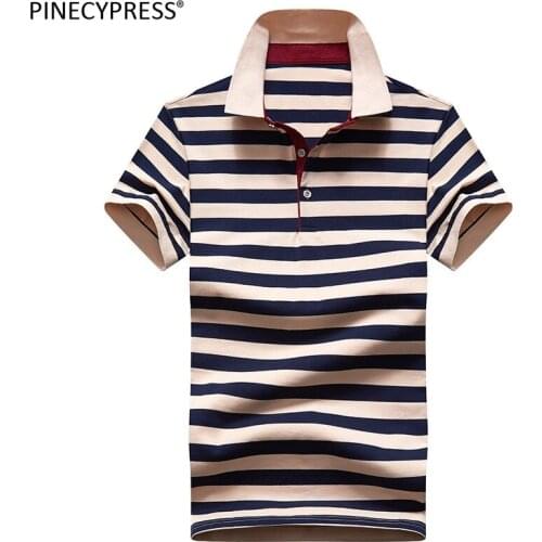 95% Cotton 5% Spandex Quality Anti-pilling Summer Man Polo-shirt Fashion Striped Casual Male Polos Men Short Sleeve Polo Shirt