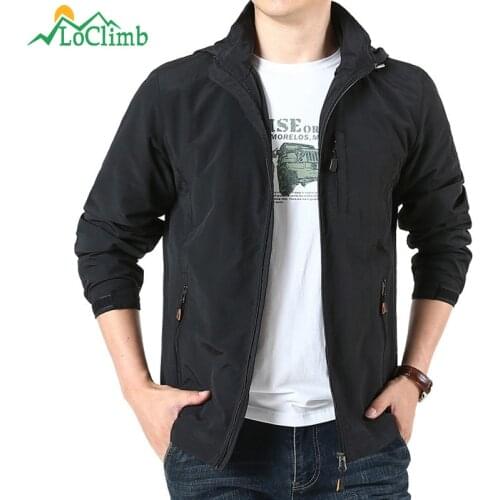 LoClimb Outdoor Hiking Jacket Men Windproof Waterproof Jackets Army Green Windbreaker Coat Tavel/Fishing/Trekking Jacket AM388