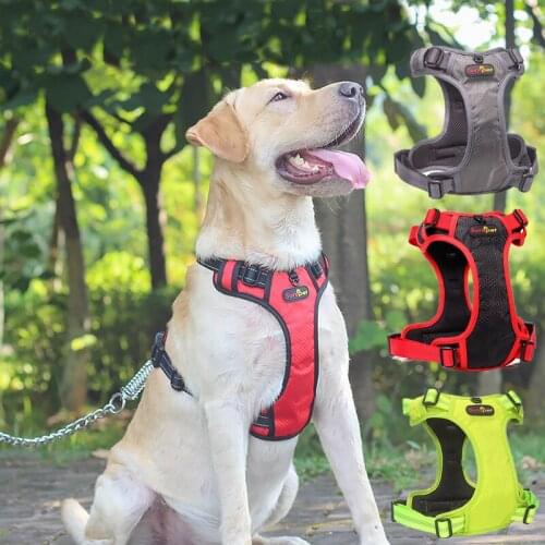 Lightweight Reflective Pet Dog Harness Vest for Pet Big Dogs Adjustable Outdoor Training Harness Service Dog Padded Collar