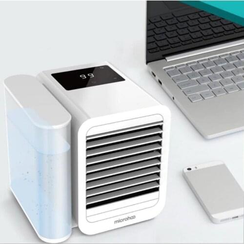 Microhoo 3 In 1 Desktop Fans Air Conditioner Water Cooling Energy Saving Fan Touch Screen Timing Artic Cooler Humidifier Home