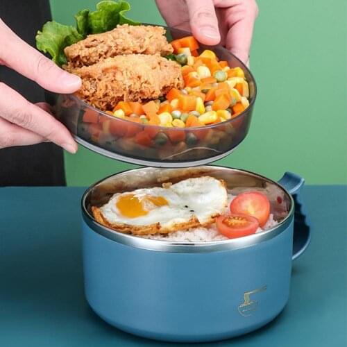 1200ml/1500ml Noodle Bowl Eco-friendly Good Seal Performance Stainless Steel Anti-scalding Soup Liquid Bowl Fruit Salad Bowl