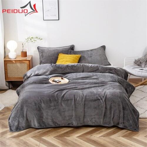 PEIDUO Soft Warm Coral Fleece Blanket Bed Sheet Bedspread Sofa Plaid Throw Light Thin Mechanical Wash Flannel Blankets