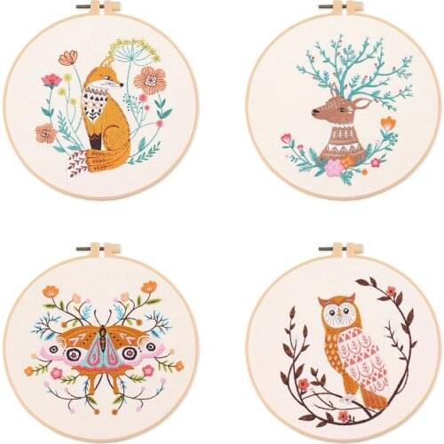 Animal World Embroidery Starter Kit for Beginners, Modern Embroidery Kits, Contains all Embroidery Tools, English Description