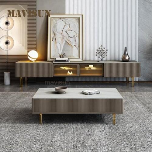 Furniture Set For Home Living Room Slate Center Table Modern Minimalist Designed Nordic Tea Table And TV Stand Family Used