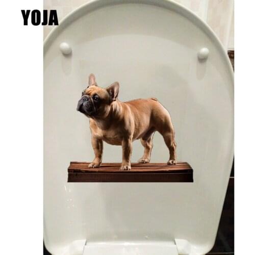 YOJA 21.3*18.3CM French Bulldog Animal Wall Decals Decoration Home Toilet Sticker T1-0316