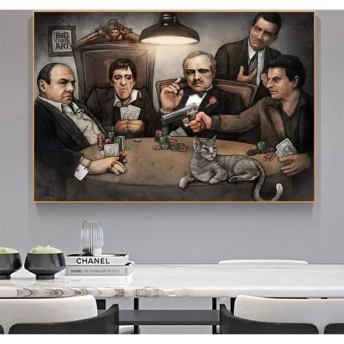 Wall Art Canvas Painting Classic Movie Godfather Gangster Art Posters and Prints Picture for Living Room Home Cuadros Decoration