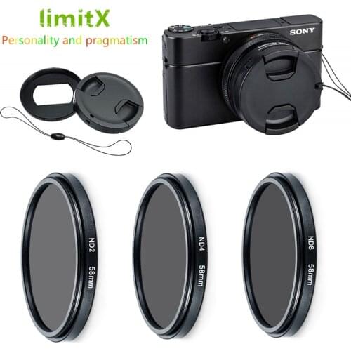 ND2 ND4 ND8 Neutral Density ND Filter & Adapter Ring lens cap keeper for Sony RX100 Mark VII VI V VA IV III II Digital Camera
