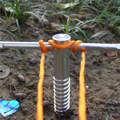 Silver Tent Peg Stake Camping Canopy Awning Spiral Pegs Outdoor Trip