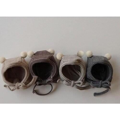 0-24M Newborn Cotton Hat Children Infant Baby Caps Kids Beanie With Two Double Pom Pom Beanie For Boys Girls Autumn Hat