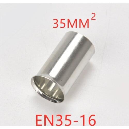 50/100PCS Non-Insulated Wire Connector Ferrules Electrical Cable Terminal Copper Bare Tinned Crimp Terminal 35mm/EN35-16 2 AWG