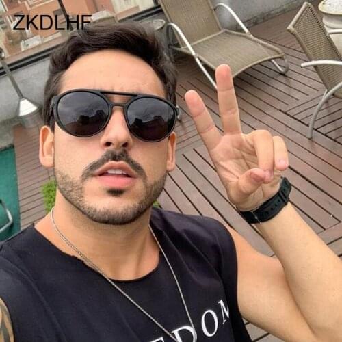 Vintage Round Sunglasses Men Women Brand Designer Retro Punk Sun Glasses Male Female Plastic Frame Ocean Mirror Oculos De Sol