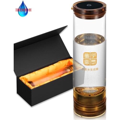 Titanium Electrolysis Hydrogen Generator Built-In Acid Water Cavity Healthy Alkaline H2 Glass Cup Maker IHOOH Anti-Aging Product