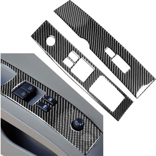 Carbon Fiber ABS Interior Window Lift Switch Panel Cover Stickers Trim For Nissan 350Z 2006 2007 2008 2009