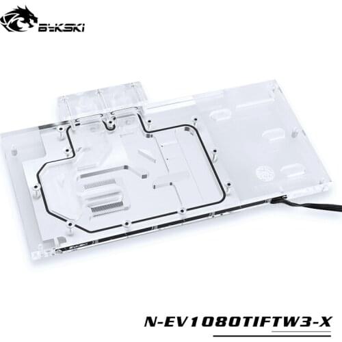 BYKSKI Water Block use for EVGA GTX1080Ti 11G FTW3 GAMING iCX / Full Cover Graphics Card Copper Radiator Block RGB