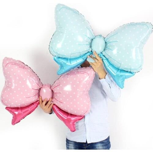 60X88cm Large Size Bow Balloon Childrens Birthday Party Decorations Kids Wedding Supplies Helium Balloons Globos