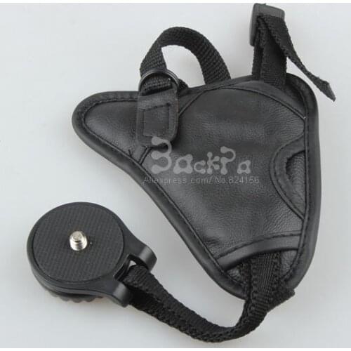 10pcs free shiping Portable PU Leather Black Camera Wrist Strap for Camera fit Nikon / Can0n / S0ny