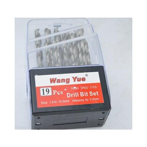 19pcs 1mm-10mm bits High-speed steel straight shank twist drill head 19pcs Woodworking drill