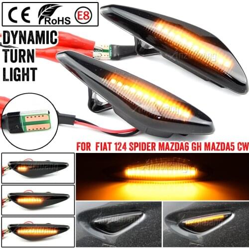 2Pcs For Mazda6 GH Mazda5 CW RX-8 MX-5 ND Car LED Dynamic Side Marker Light Turn Signal Light Blinker For Fiat 124 Spider Abarth