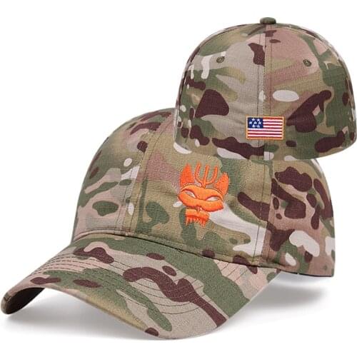 2021 Black Cotton Baseball Cap Camouflage Tactical Hat Trucker Hat Jungle Adventure Hat Men and Women Caps Outdoor Sun Hats