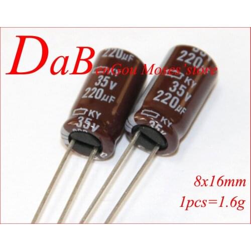 35v 220uf +/- 20% Capacitance 100% Original New Audio Capacitors Electrolytic Capacitor Radial 8x16mm
