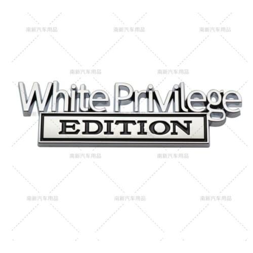 3D Metal White Privilege EDITION Emblem Auto Trunk Fender Badge Decal Stickers Car Accessories