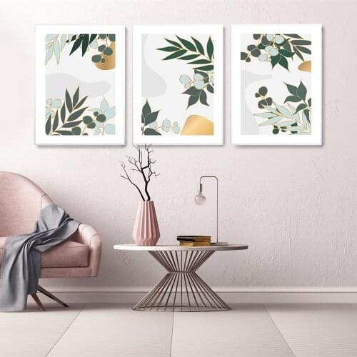 Green Plant Monstera Palm Leaf Abstract Wall Art Canvas Painting Tropical Living Room Nordic Poster Home Decor Wall Picture