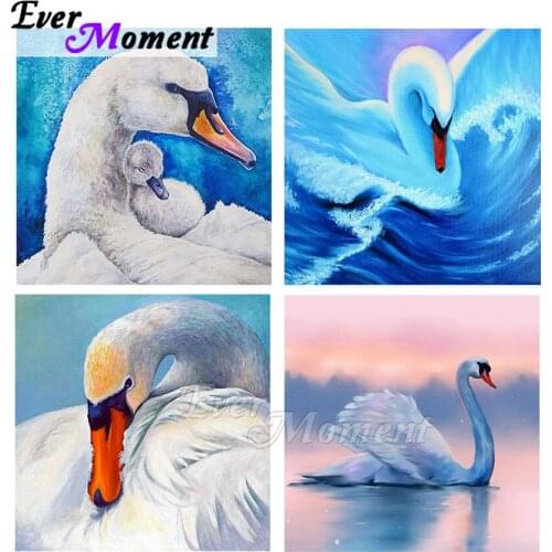 Ever Moment Diamond Painting Swan Full Square Resin Drill 5D DIY Crystal Rhinestone Embroidery Handmade Mosaic Gift ASF2238