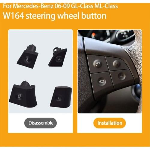 Car Multi-function Steering Wheel Buttons Kit Phone Control Keys For Benz W164 ML GL300/350/400/450 2006-2009