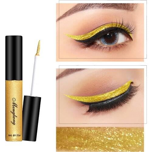 Glitter Liquid Eyeliner Professional Diamond shiny Eye Liners Cosmetics Waterproof Silver Liquid Glitter Sequins Eyeliner