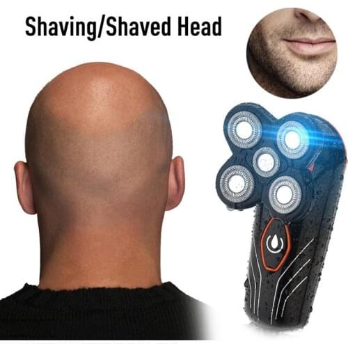 1 Set Shaver 5 Floating Blade Razor For Mens Beard Trimmer Bald Razor Waterproof Usb Charging Hair Clipper Remove Tool TSLM1